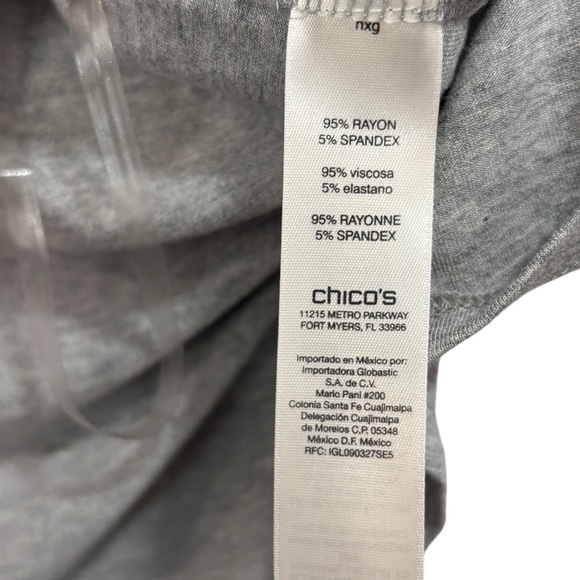 Zenergy by Chico’s Gray Knotted Sweatshirt Deep Cowl Neck size 2 or US 12 Womens - Picture 6 of 11